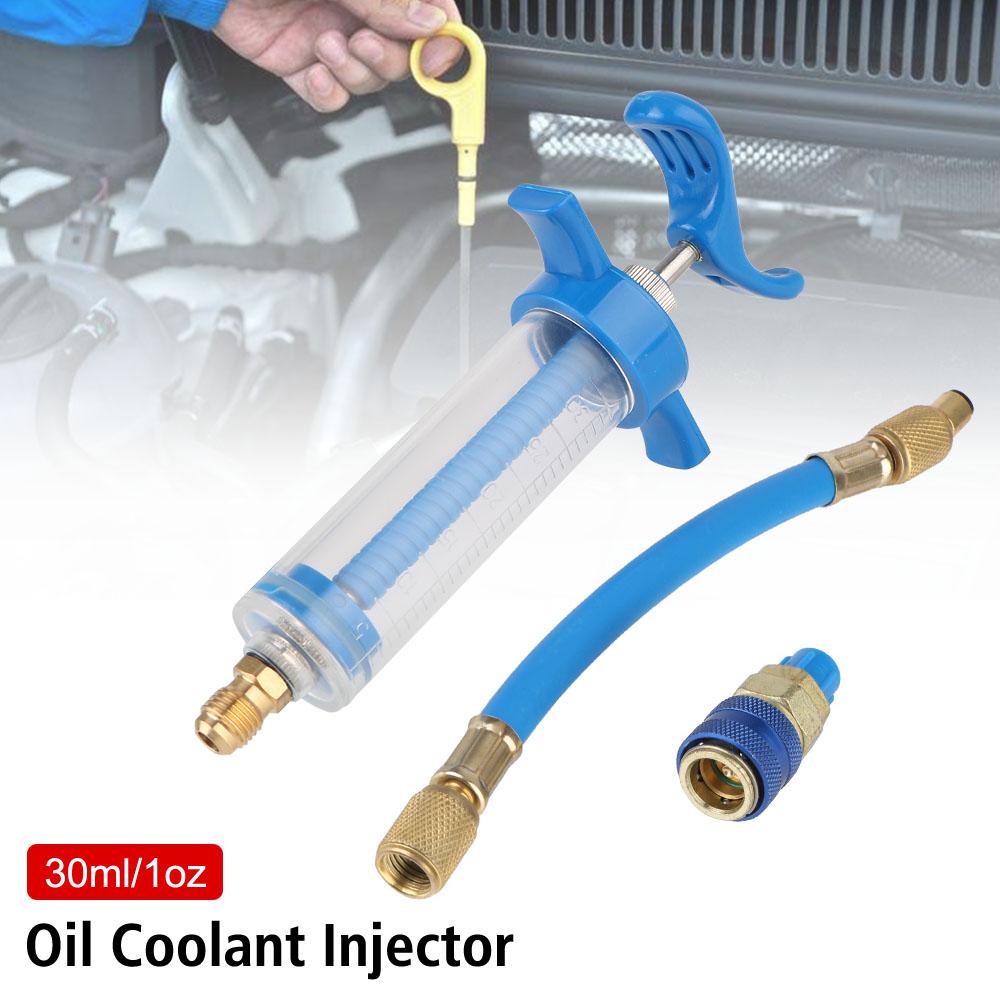 Заправочный шланг 1/4" SAE адаптер комплект для зарядки охлаждающей жидкости кондиционера инжектор хладагента автомобильный кондиционер быстроразъемное соединение 30 мл 1 унция