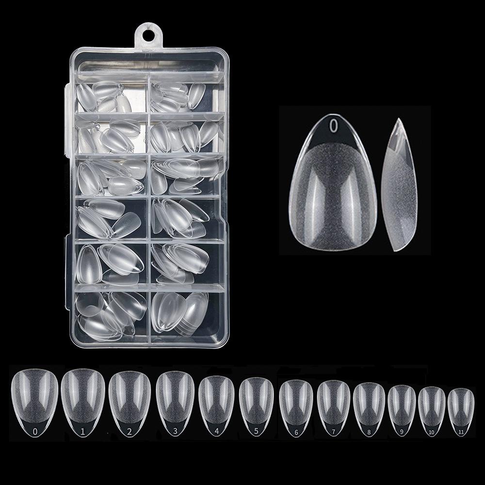 120 ультракоротких квадратных накладок для ногтей миндалевидной формы, ультратонкие и бесшовные прозрачные полуматовые накладки для ногтей