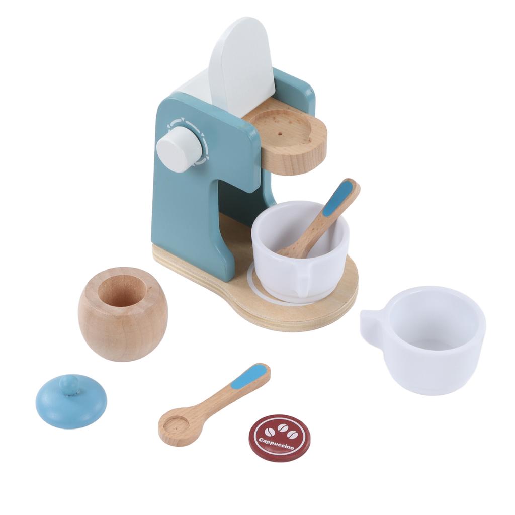 Кофеварка игрушка Играйте с воображением прочная деревянная глянцевая мягкая цветовая гамма деревянная кофеварка для ролевых игр