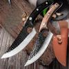 Hand-forged Boning Knife Small Scimitar Kitchen Butcher Meat Cutting Knife and Fish Killing Knife 5Cr15 Stainless Steel Meat Cleaver Cooking Knife