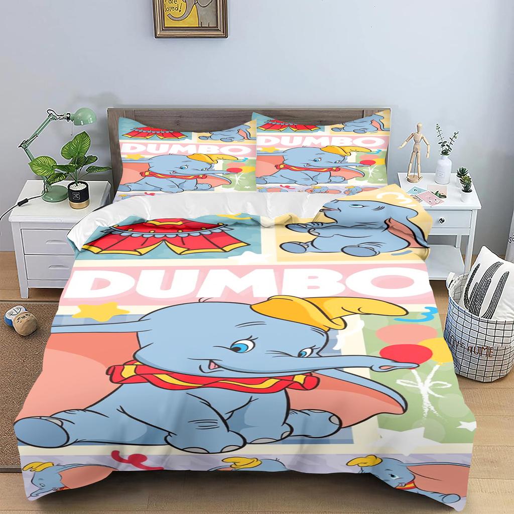 Dumbo Комфорт Спальня С рисунком Мультяшное Покрывало Комплект постельного белья С наволочкой Подходит для Детей и Взрослых