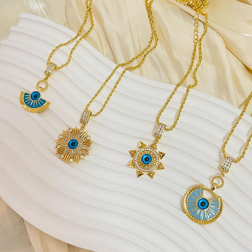 Necklace Copper Gold Plated Necklace Turkish Devil'S Eye Pendant Personality Fashion Necklace Women