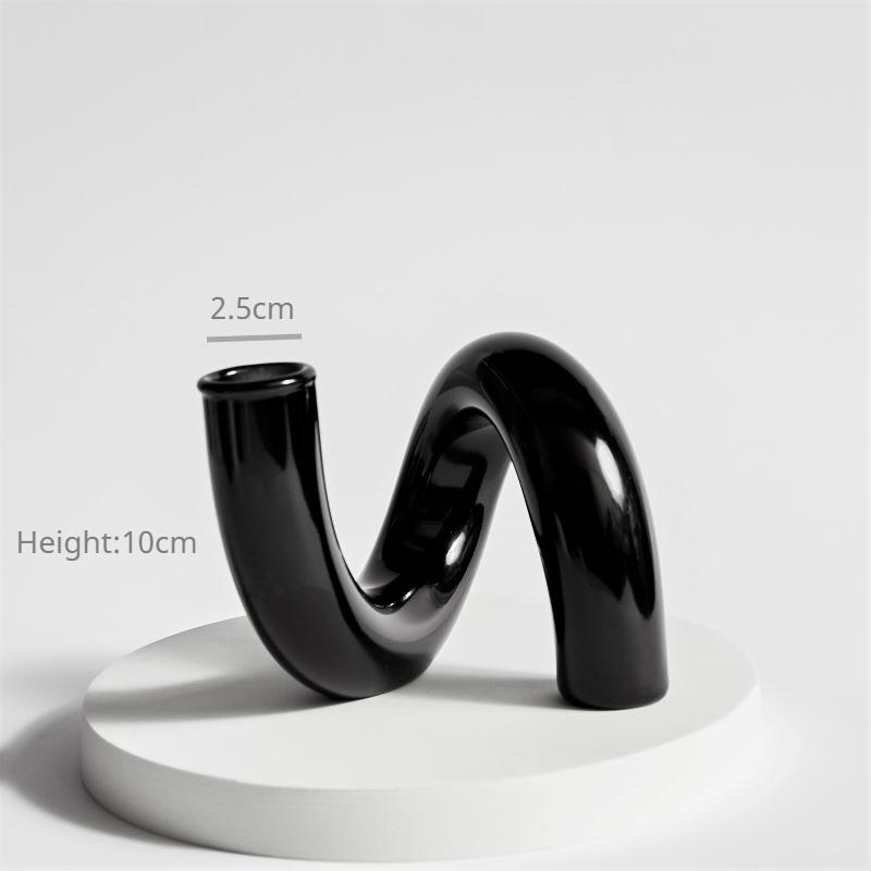 Креативный гидропонный стеклянный подсвечник Черная стеклянная ваза подставка для свечей Настольный декор Домашнее украшение Искусство Скандинавский дом