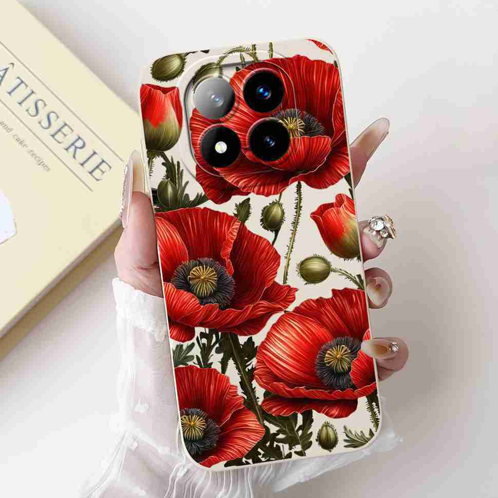 For Xiaomi Redmi Note 14 Pro+ 5G Case Cherry Print Cute Butterfly Soft Silicone Cover For Redmi Note 14Pro Plus 5G 6.67" Bumper