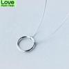 S925 Silver Necklace Women 'S Fashion Personality Ring Necklace Geometric Short Collarbone Chain Necklaces