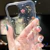 Мягкий чехол для телефона TPU с изображением настоящих цветов и сухоцветов для 16 Pro 15 14 Pro Max 13 12 11 X XS XR 7 8 Plus, прозрачный противоударный чехол