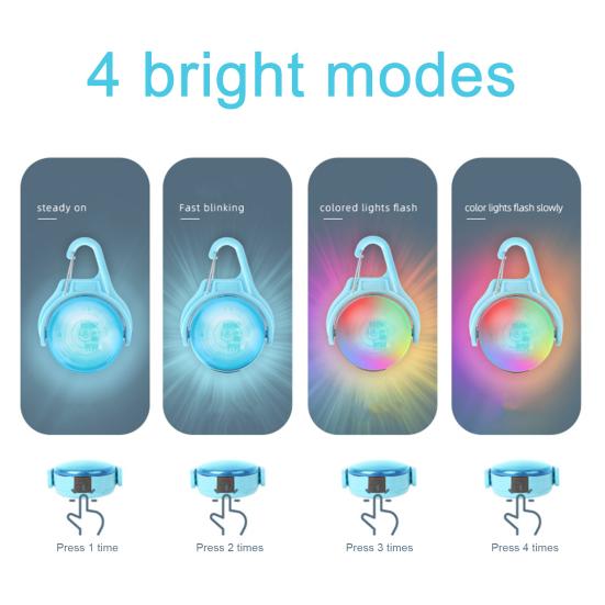 USB перезаряжаемый светильник для ошейника для собак, 4 режима, IPX8, водонепроницаемый, вращающийся на 360 градусов светильник для собак для ночных прогулок, альпинизма, кемпинга, езды на велосипеде, бега