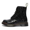 Dr. Martens 1460 Pascal Ботинки женские короткие с тиснением под зебру Черные 26716001