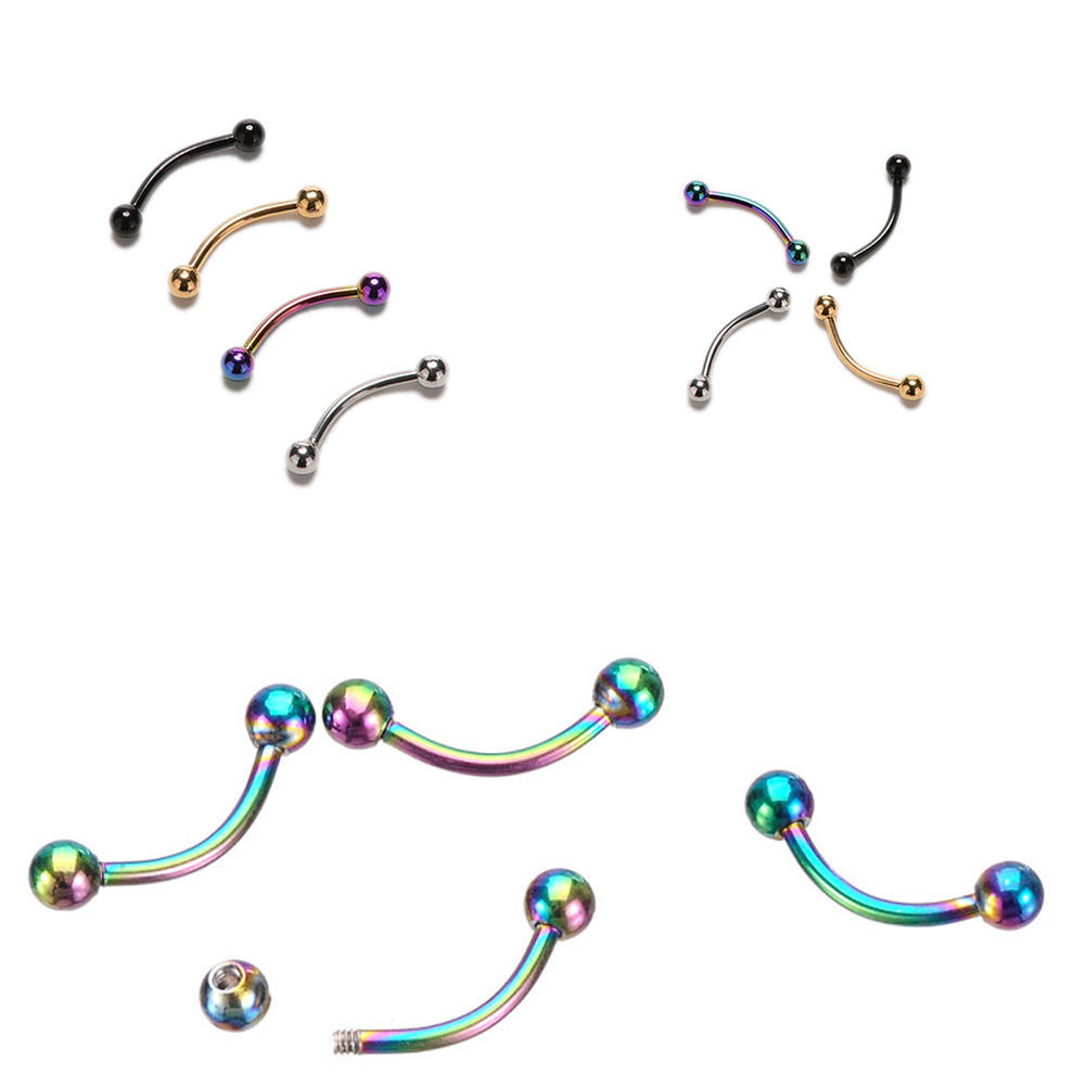 Изогнутая штанга из нержавеющей стали, кольцо для бровей, пирсинг для бровей, украшения для тела
