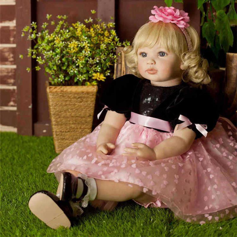 Adorable 23.6in Baby Girl Doll With Soft Vinyl Silicone And Charming Outfit