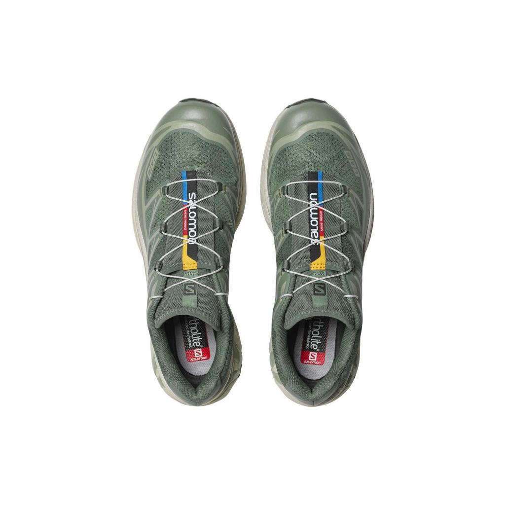 SALOMON XT-6 Synthetic Leather Shock Absorption Wrap Low-Top Outdoor Functional Shoes Unisex Shoes Laurel 471364