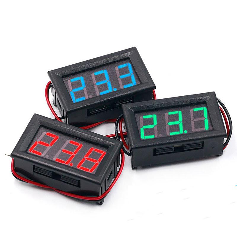 ’ 1Pc Digital Voltmeter 2-wire DC 5V To 120V Voltage Digital Display Components Electric Vehicle Meter Anti Reverse Connection