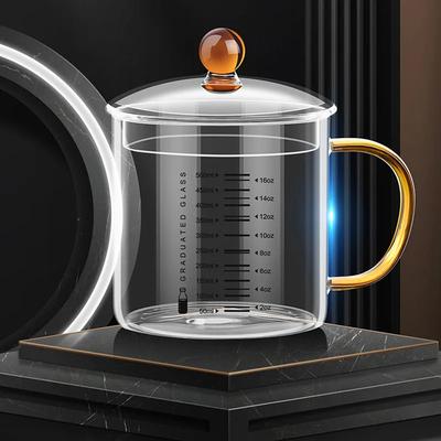 Микроволновая печь нагревает молочный стакан с ленточным делением, мерный стакан для овсянки, соевого молока, устойчивый к высоким температурам