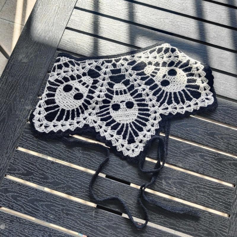 Элегантный головной платок с узором из черепов, повязка на голову, темная серия, платок-бандана, головной убор для Хэллоуина, фото-платок