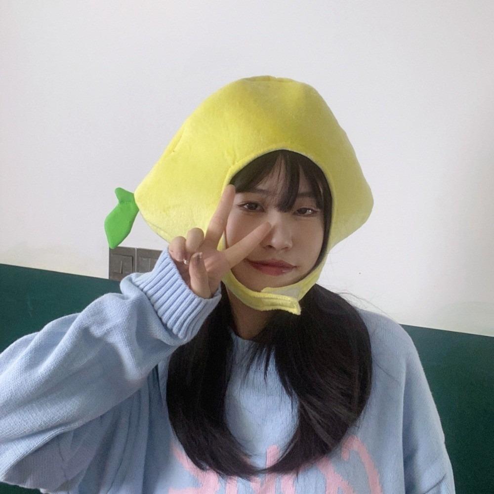 Creative Fruit and Vegetable Hat Playful Pullover Cap Lemon Nutrition Month Hat  Kids Adults