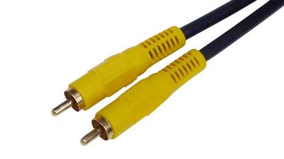 Видеокабель TOMOCA OFC с разъемами RCA с обеих сторон черный VR-10 (10м) (3C-2V) Позолоченные концы,