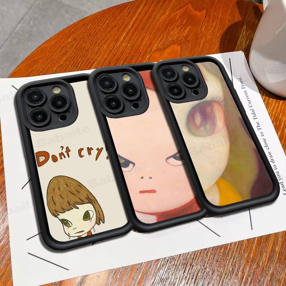 Contemporary Art Yoshitomo Nara Phone Case For IPhone 11 12 13 16 15 17 14 Pro Max Soft Funda Silicone Cover