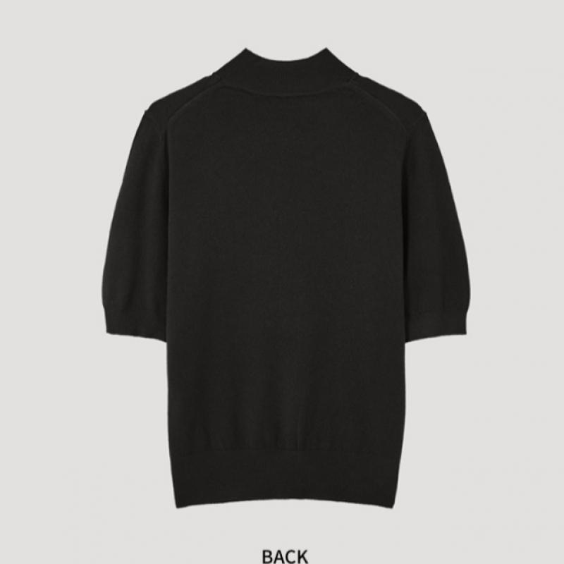 She S miSS вязаный свитер с воротником-стойкой и коротким рукавом SSkpop12080 Bk