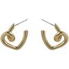 New Fashion Metal Gold Color Love Heart Hoop Earrings for Women Girls Korean Elegant Simple Heart Party Zircon Birthday Gifts