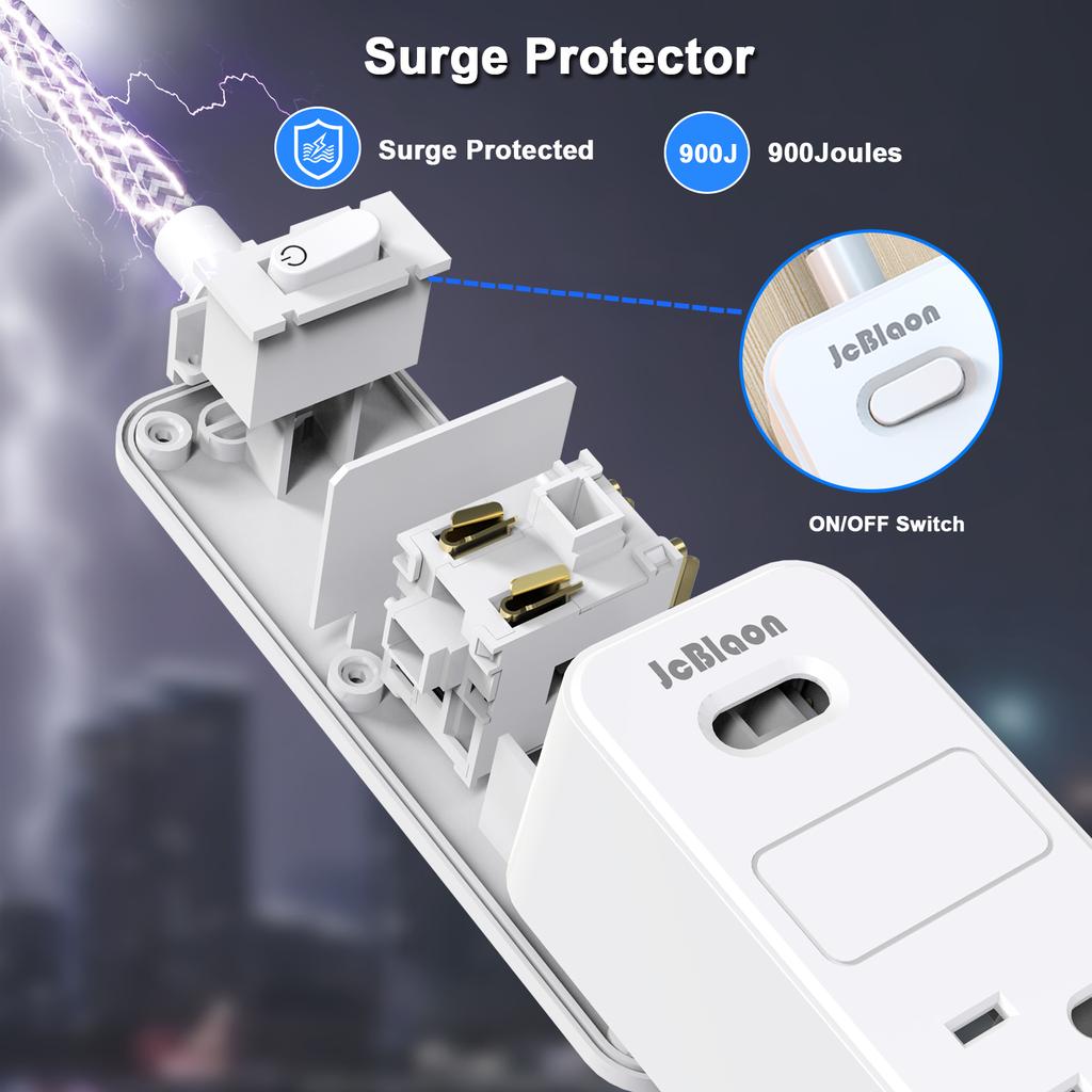 Розетка переменного тока с вилкой США, удлинитель с несколькими ответвлениями, 5-футовый удлинитель, электрическая розетка, умный дом, офис, сетевой фильтр
