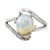 Vintage Oval Opal Geometric Rings for Women Bling Zirconia Party Wedding CZ Charm Fashion Jewelry Accessories