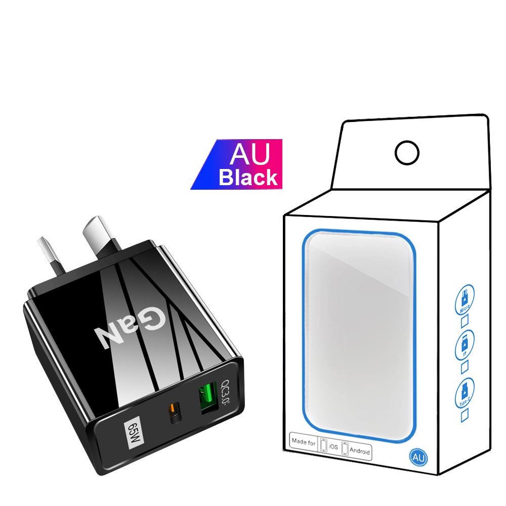 33 Вт GaN USB-зарядное устройство для мобильных телефонов QC 3.0 с вилкой US/EU/UK для быстрой зарядки