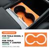 Italian Top Suede Central Console Water Cup Holder Trim Stickers for Tesla Model 3 Highland 2025 Model Y Juniper 2025-Up