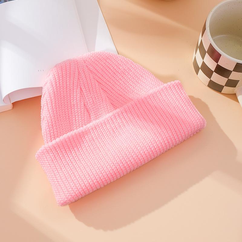 Winter Out Warm Melon Fur Hat, Knitted Hat Women, Knitted Hat Men's Solid Color Versatile Couple Pullover Hat