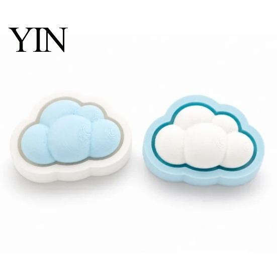 Stress Relief Gadget 3D Printed Cloud Fidget Clicker with Keyring, Finger Relieving Keychain for Relieving, Handbag Schoolbag Backpack Purse