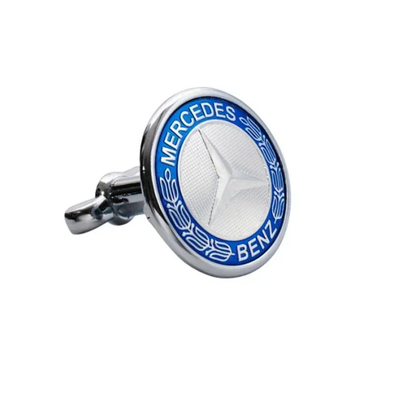 45mm Car Front Emblem Badge Modified Bonnet Chrome Hood Cover for Mercedes Benz W203 W204 C E S Class W210 W211 W220 FU3