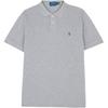 Polo Slim Fit Cotton Logo Solid Color Straight Cut Polo Shirt Men Tops Gray 710680784-343