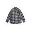 2024 Клетчатая рубашка с длинным рукавом в японском стиле Гонконга Ins Свободная рубашка для мальчиков Летнее модное универсальное повседневное пальто