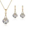 Trendy European-American Electroplated Glass Necklace & Earrings Jewelry Set