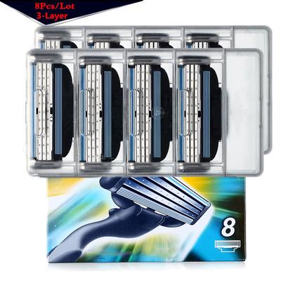 8 шт./лот, высококачественные 3-слойные лезвия, совместимые с машиной Gillettee Mache 3