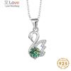 925 Sterling Silver Jewelry Women's Pendant Necklace 1 Carat Moissanite Created Diamond Fashion Swan Clavicle Chain