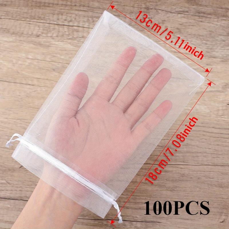 Breathable Mesh Organza Bags,Clear Drawstring Pouches with Ribbon for Wedding Gift,Jewelry Packaging,Gift Bag Geometric Patterns