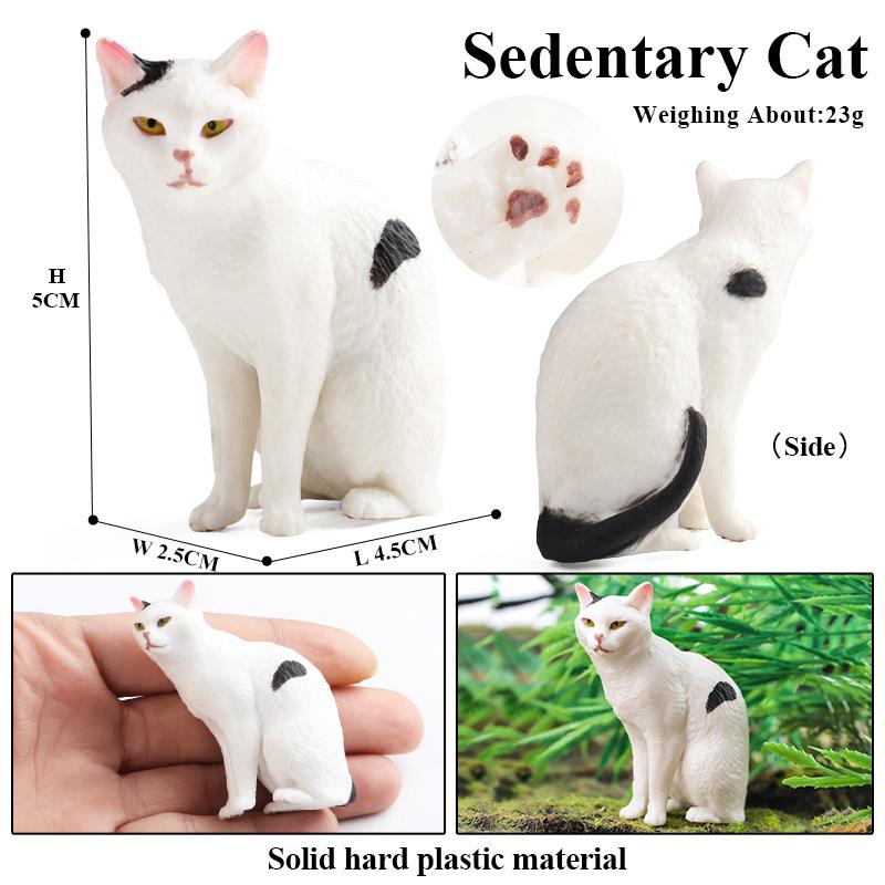 Oenux Cat Model Siamese Devon Rex Sphynx Ragdoll Persian Action Figure Cat Kitty Bobtails Figurine Cute Decoration Kids Toy Gift
