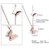 Jewellery Stylish 18k Rose Gold Plated Butterfly Necklace Jewellery for Women and Girls (Pendant and Earrings)