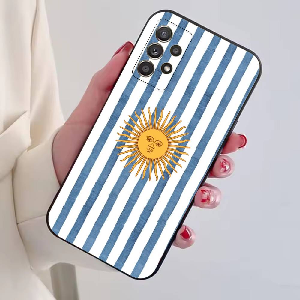 Чехол для телефона с флагом болельщика футбола Аргентины для Samsung S25, S24, S21, S22, S23, S30, Ultra, S20, Plus, Fe, Мягкий силиконовый черный чехол