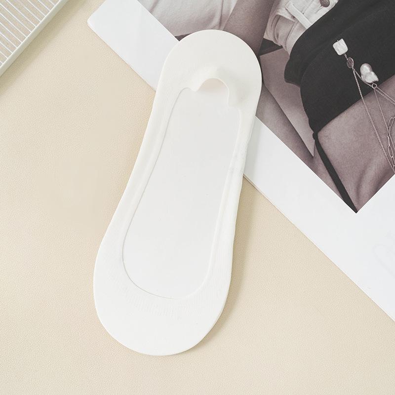 Ice Silk Boat Socks for Women Shallow Invisible Socks Towel Cotton Bottoms Women Deodorant Sponge Pad Anti-heel Drop Socks
