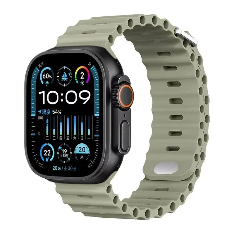 Силиконовый ремешок Ocean для Apple Watch Ultra 3/2 49 мм Серии 11/10 46 мм 42 мм 9 8 7 45 мм 41 мм Ремешок для часов iWatch 6 5 SE 44 40 мм
