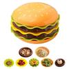 Plastic Mini Dinner Plate Burger-Shaped Dinnerware Set Stackable Hamburger Plate Set  Table Decor
