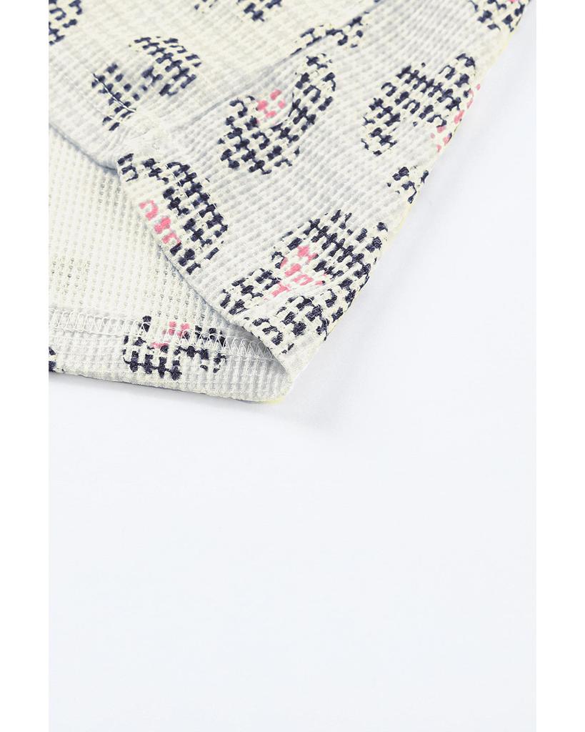 Azura Exchange Топ с короткими рукавами из вафельной вязки