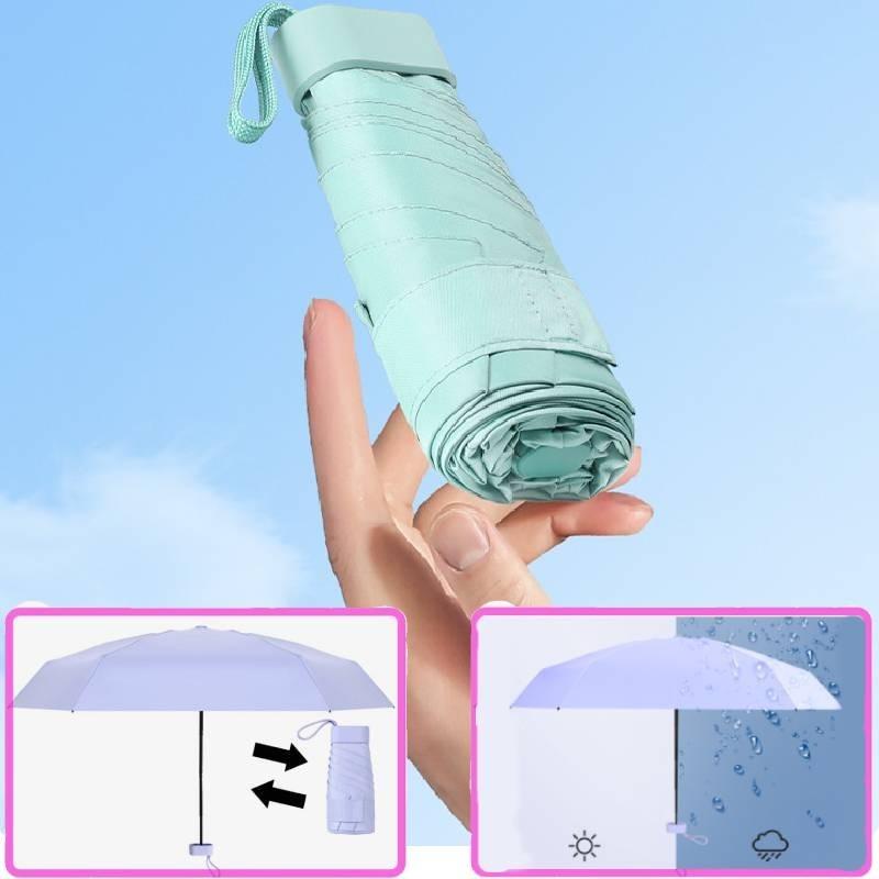 Стильный многоцветный портативный складной зонт для женщин с тканью с защитой от УФ-лучей
