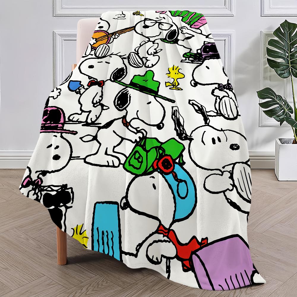 Cute Cartoon Dog Blanket Plush Nap Sofa rug for Living Room Warm SSnoopy-S Office Bedroom Birthday Home Travel Kid Gifts