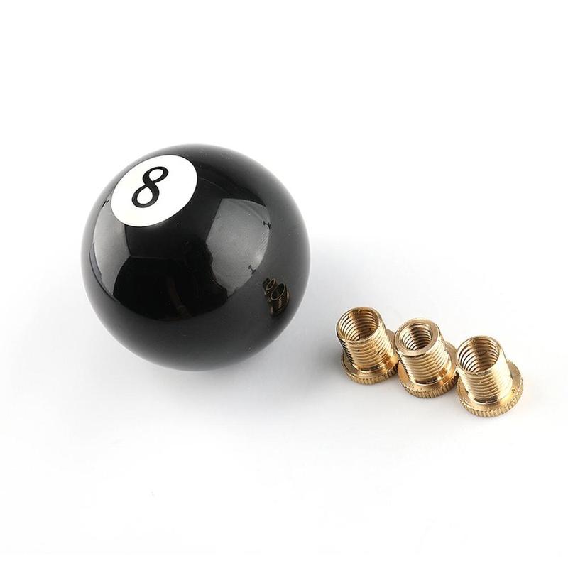 8 Eight Pool Billiard Ball Gear Shift Knob w/ Adapter Universal Vehicle AT/MT Shifter Lever Head Black High Quality Dropship