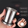 Portable Stainless Steel Retractable Teacup for Outdoor Camping Adventures Easy to Store and Use