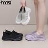 Shoes for Women 2025 Spring New Casual Single Shoes Lazy Slip-on Round Toe Heightened Breathable Non-slip Wear-resistant Women's Shoes