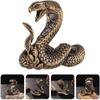 Чистая медь Кобра Боа Статуя Змея Украшения Зодиак Животные Украшения для стола Чай Домашние животные Офисный интерьер Декор рабочего стола