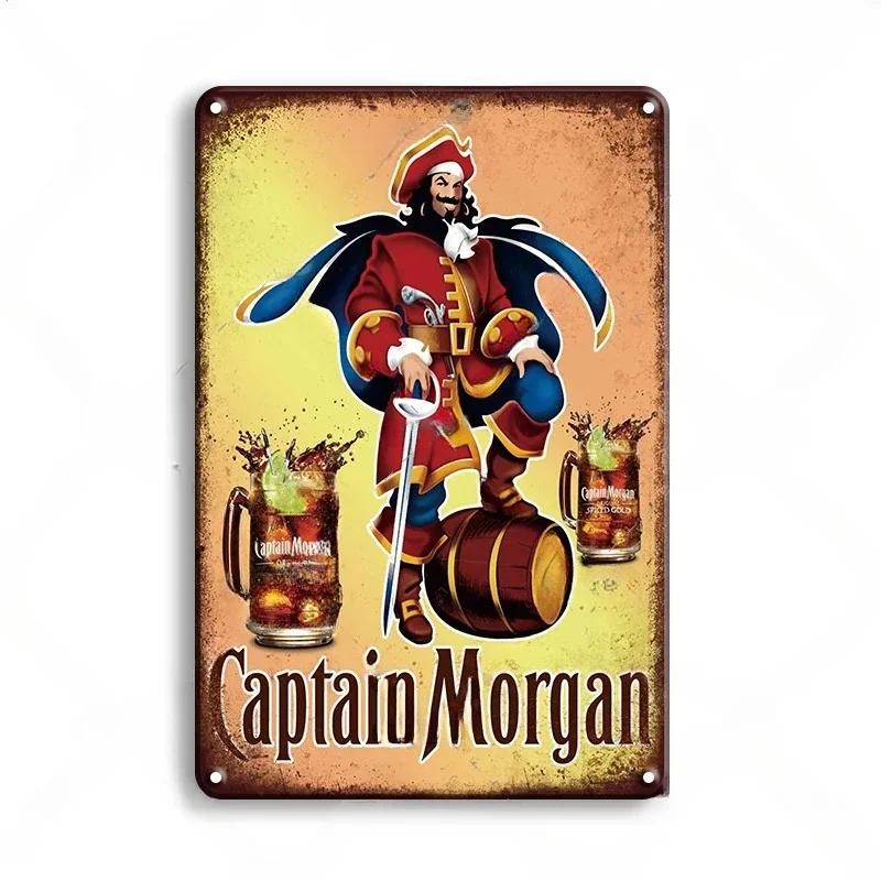 Винтажные плакаты с рекламой рома Captain Morgan, металлические таблички, декор для стен в стиле ретро, Havana Club, Bacardi, Kraken, табличка, бар, китч